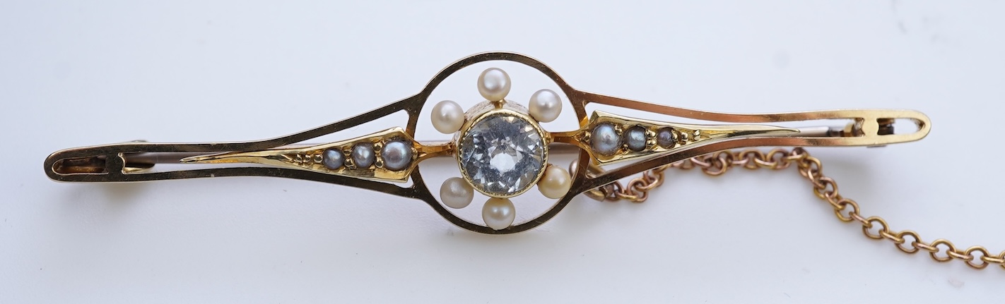 A collection of Edwardian bar brooches, early 20th century